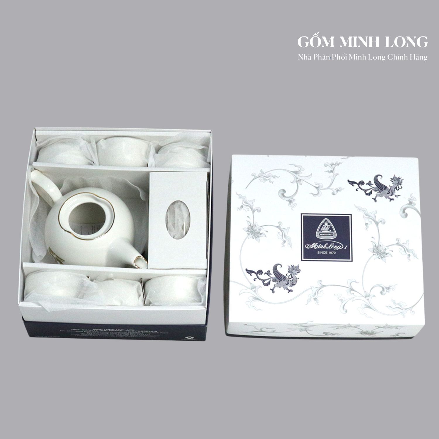 Bộ ấm trà in logo Làm quà tặng doanh nghiệp