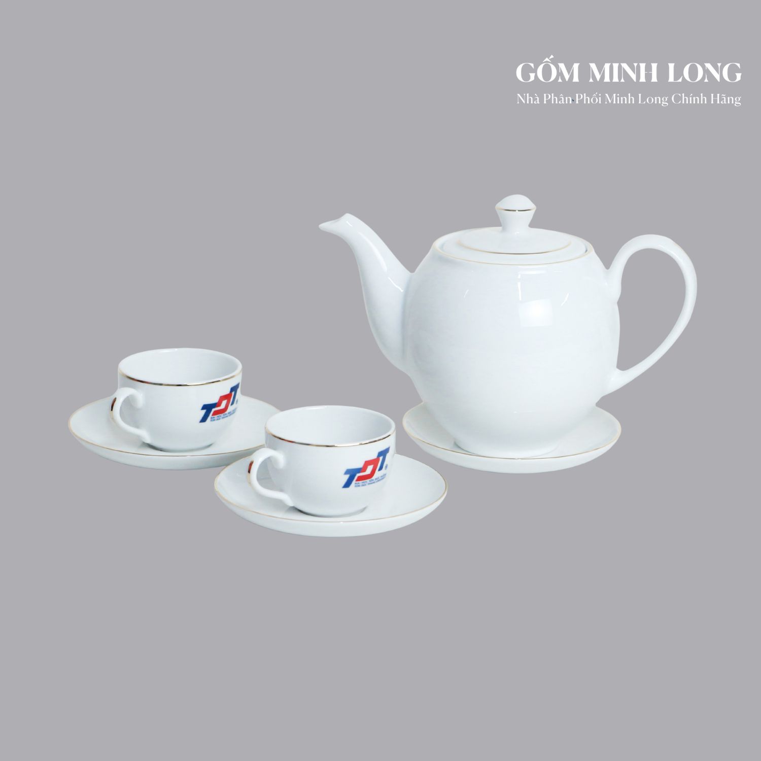 Ấm pha trà Minh Long in logo làm quà tặng tri ân khách hàng