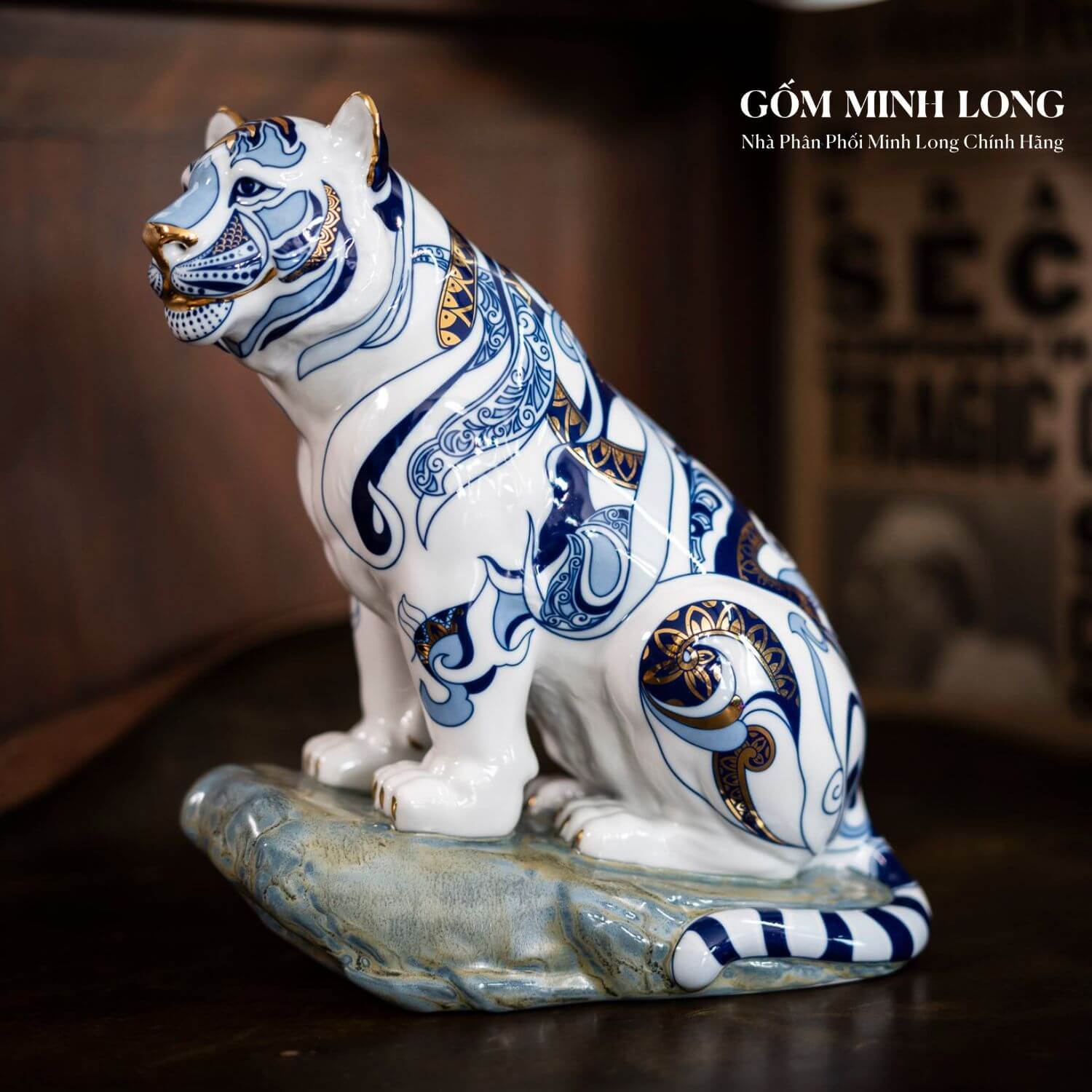 Tượng hổ gốm sứ Minh Long cao cấp