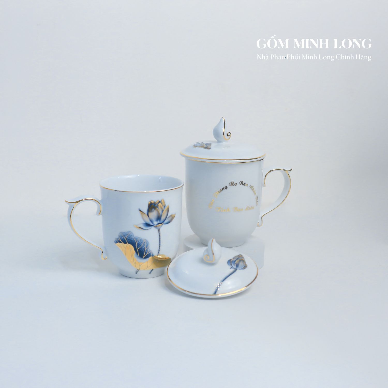 Cốc sứ Minh Long in logo làm quà tặng