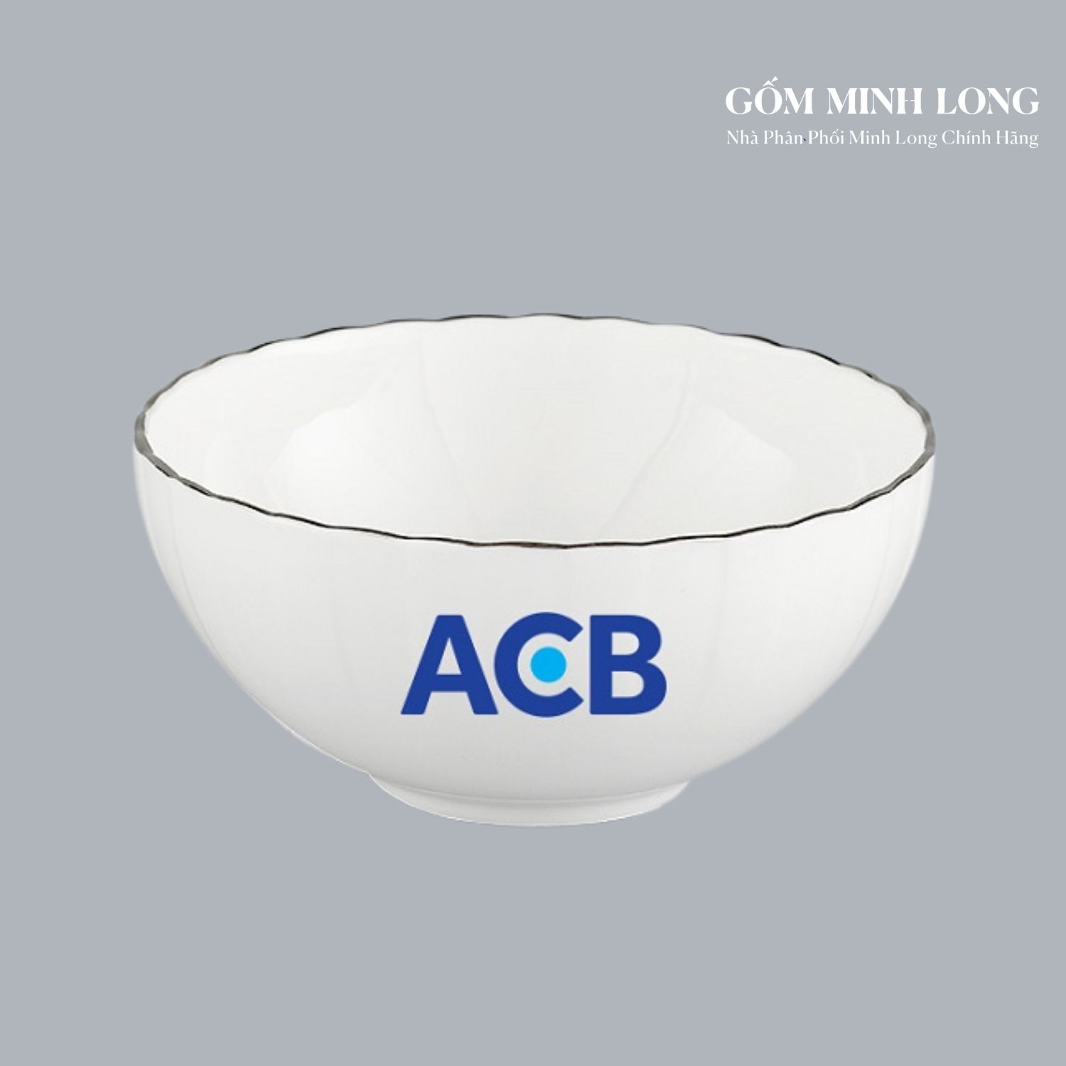 In logo lên bát Minh Long để làm quà tặng 