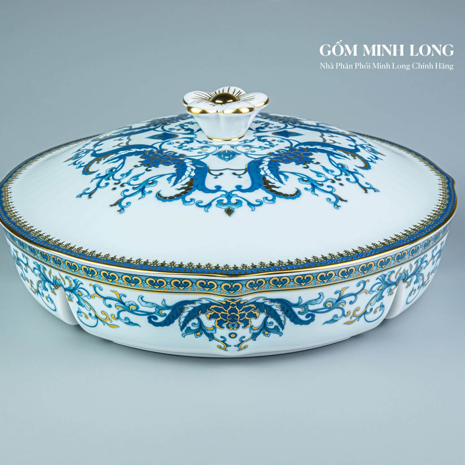 Khay mứt Minh Long hoa văn tinh xảo