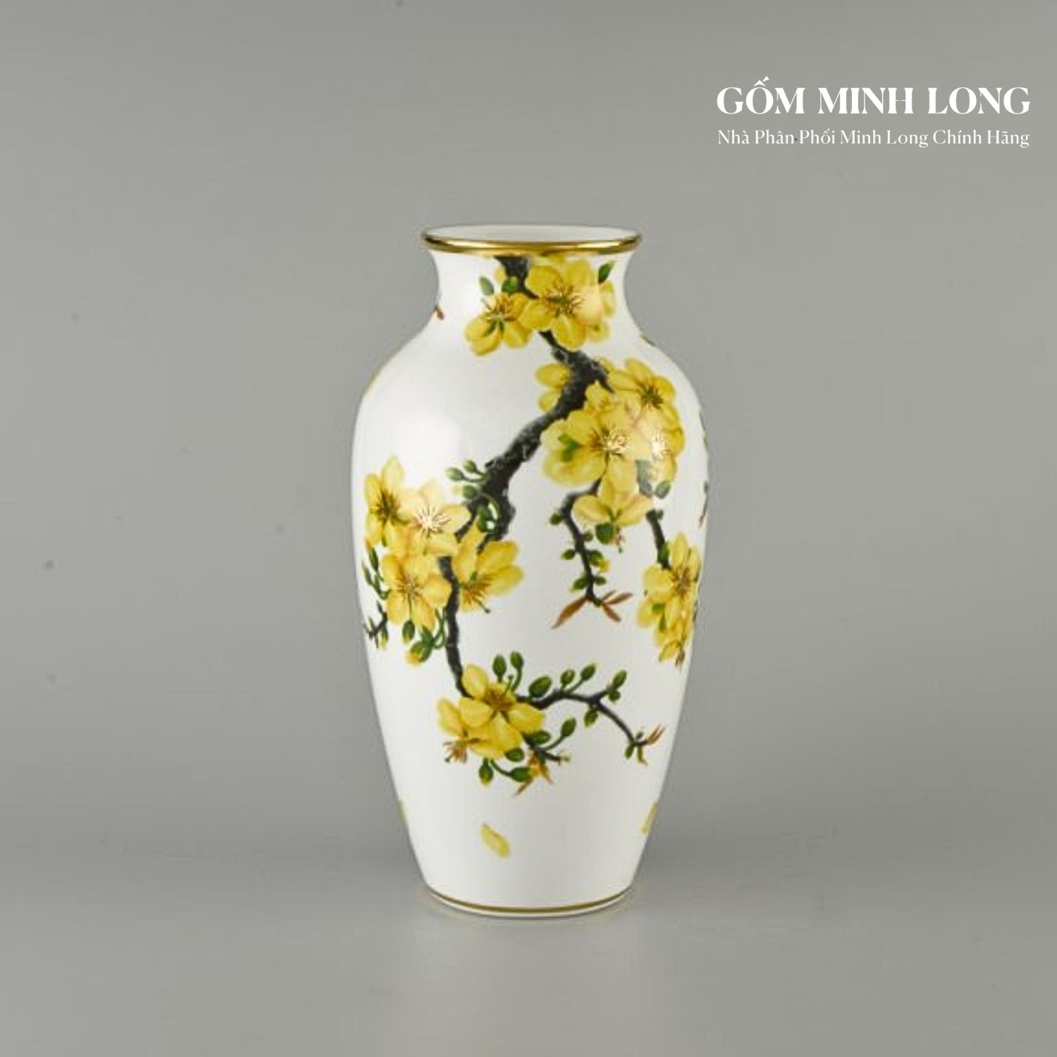 Xưởng in logo lên bình hoa sứ Minh Long giá rẻ