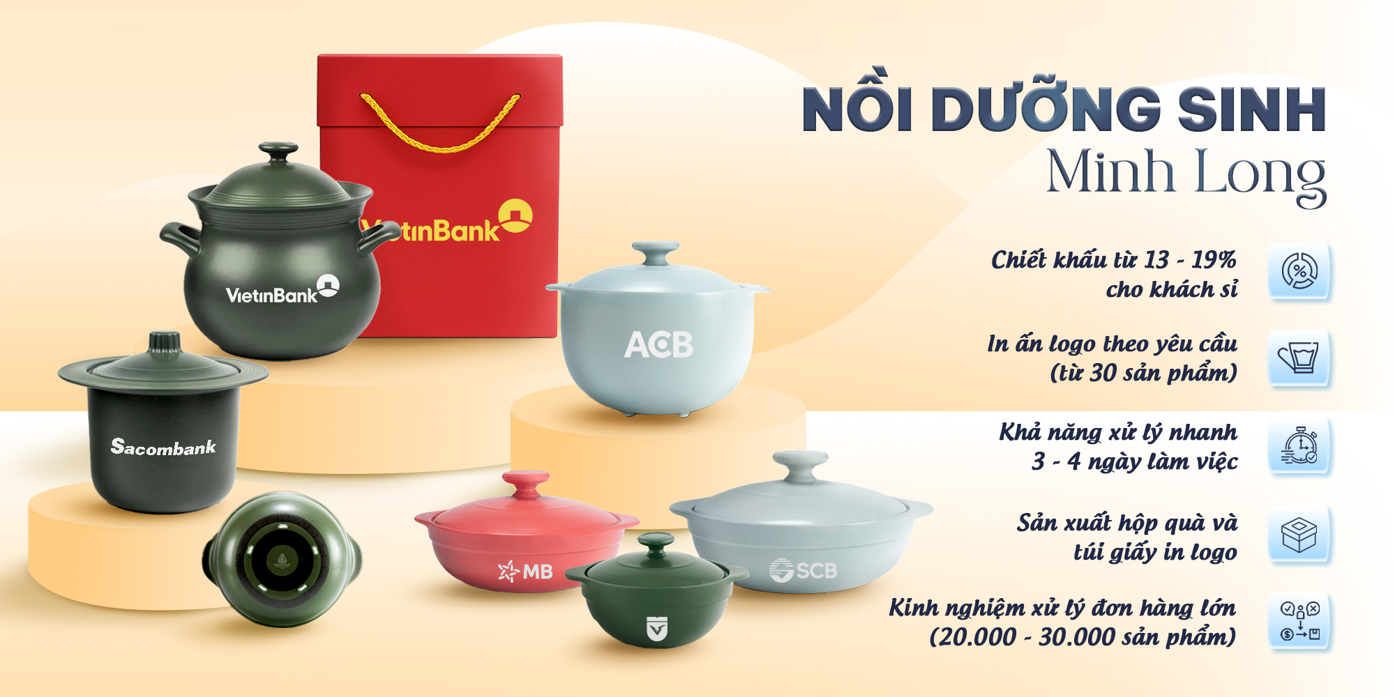 Nồi sứ dưỡng sinh Minh Long