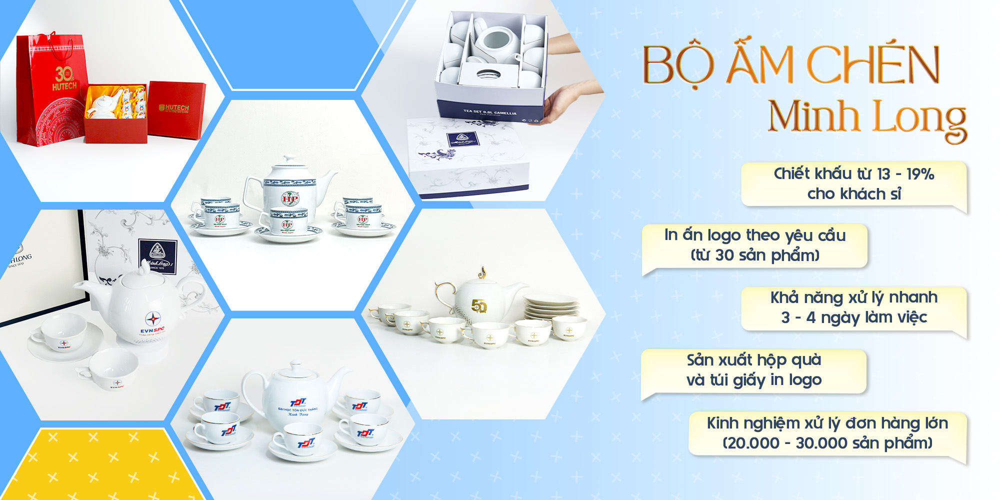 Bộ ấm trà quà tặng - In ấn logo theo yêu cầu