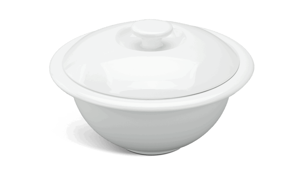 Thố vành 12 cm + nắp - Jasmine - Trắng A001_061219000gomminhlong.com