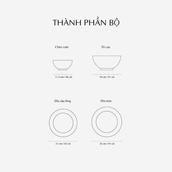  Bộ đồ ăn 10 sản phẩm - Jasmine - Cá Cơm Sương Mờ A001_10JAS519gomminhlong.com