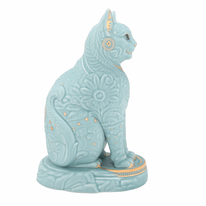  Tượng mèo Ngũ Phúc 31.1 cm - Men ngọc sương mờ A001_313196SMNVBgomminhlong.com
