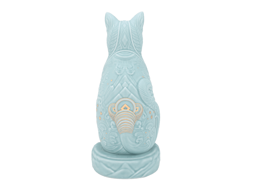 Tượng mèo Ngũ Phúc 31.1 cm - Men ngọc sương mờ A001_313196SMNVBgomminhlong.com