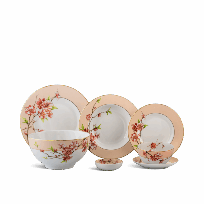 Bộ đồ ăn 23 sản phẩm - Camellia - Hoa Đào A001_23CAM480gomminhlong.com