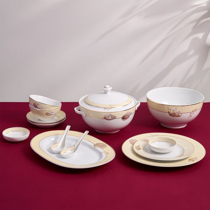  Bộ đồ ăn 25 sản phẩm (B) - Camellia - Hương Biển kem A001_25089Bgomminhlong.com