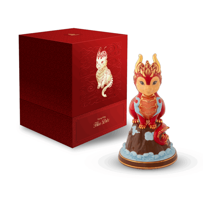  Tượng rồng Hảo Đức 13.5 cm - Màu Đỏ A001_311350DOVgomminhlong.com