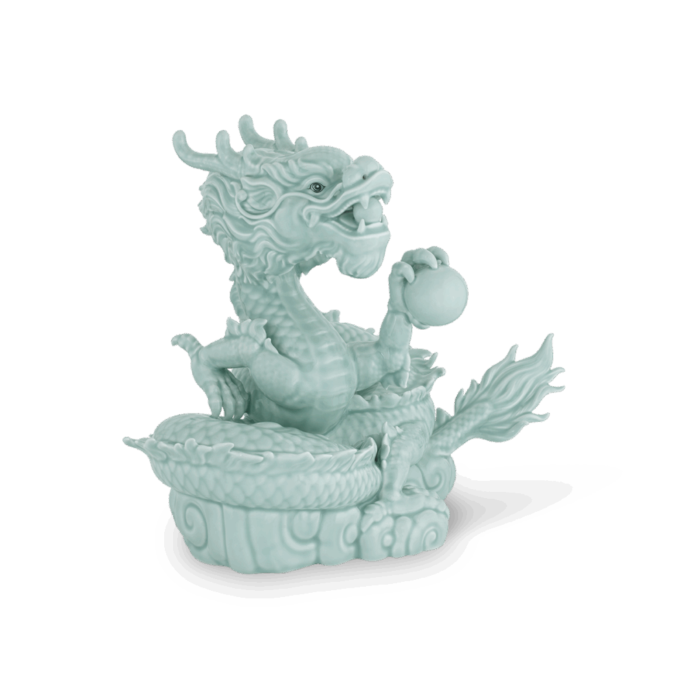 Rồng Xanh (Thuần Ngọc) 23.9 cm - Men Ngọc (bóng) A001_312341BMNgomminhlong.com