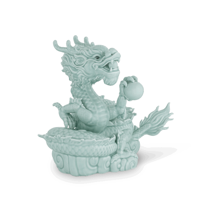 Rồng Xanh (Thuần Ngọc) 23.9 cm - Men Ngọc (bóng) A001_312341BMNgomminhlong.com