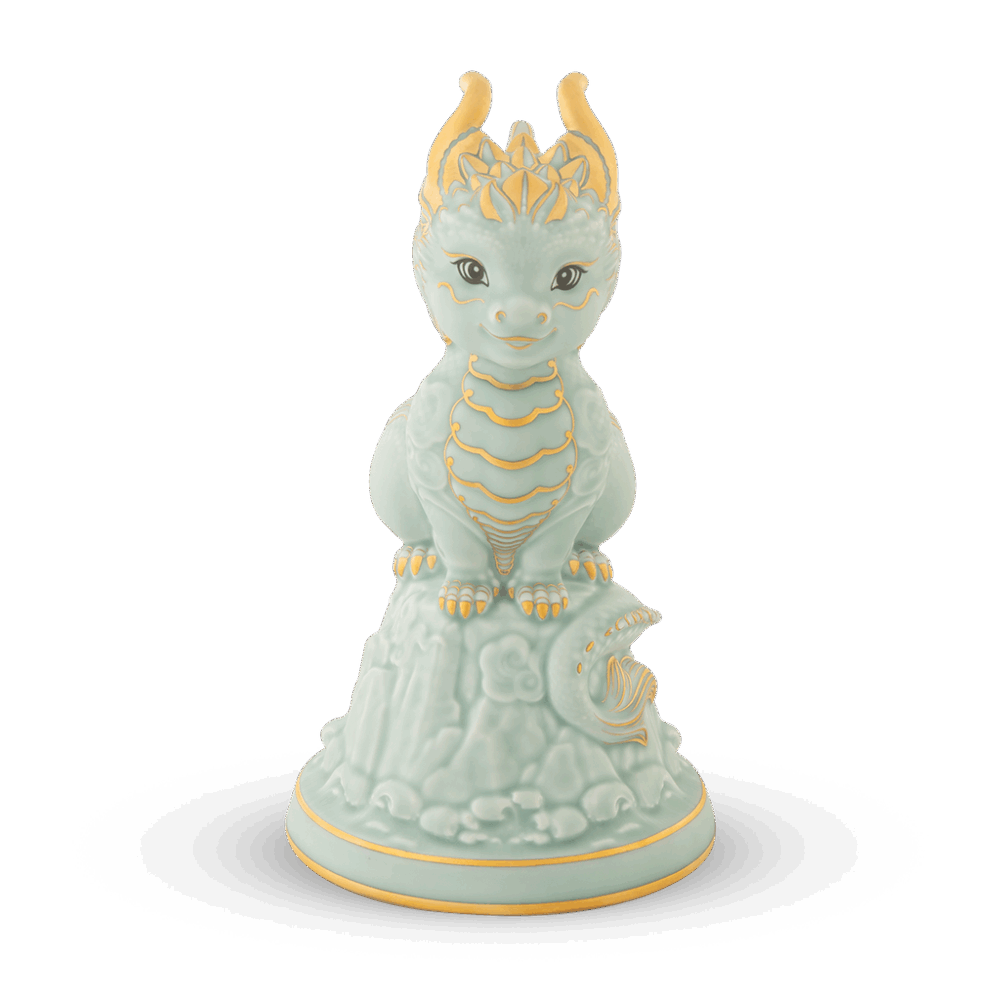 Tượng rồng Hảo Đức 23.9 cm - Men Ngọc Sương Mờ A001_312350522Vgomminhlong.com
