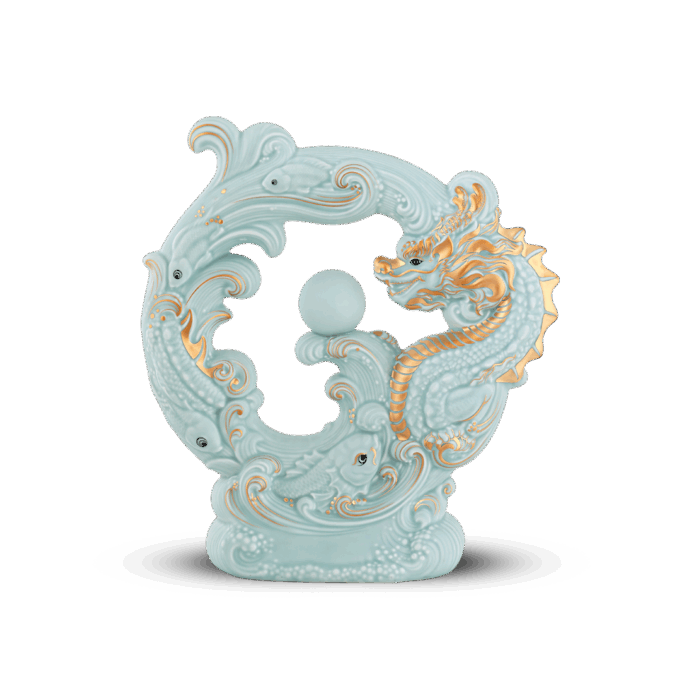  Tượng rồng Khải Đức 23.9 cm - Men Ngọc Sương Mờ A001_312357522Vgomminhlong.com