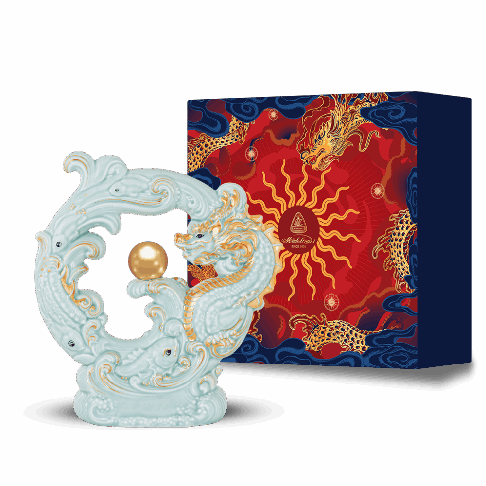 Tượng rồng Khải Đức 23.9 cm - Men Ngọc (bóng) A001_312357BMNVgomminhlong.com