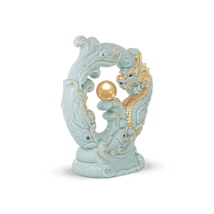  Tượng rồng Khải Đức 23.9 cm - Men Ngọc (bóng) A001_312357BMNVgomminhlong.com