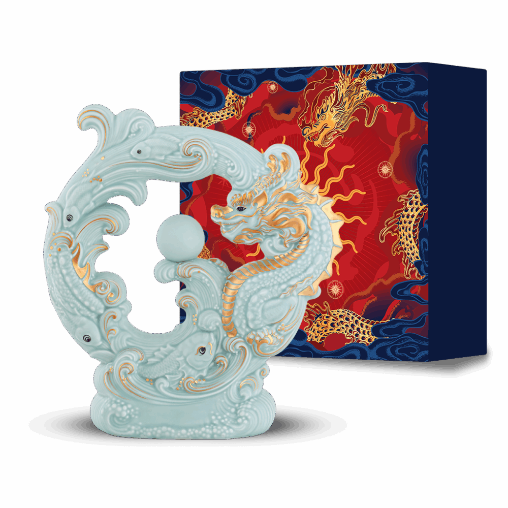 Tượng rồng Khải Đức 23.9 cm - Men Ngọc Sương Mờ A001_312357522Vgomminhlong.com