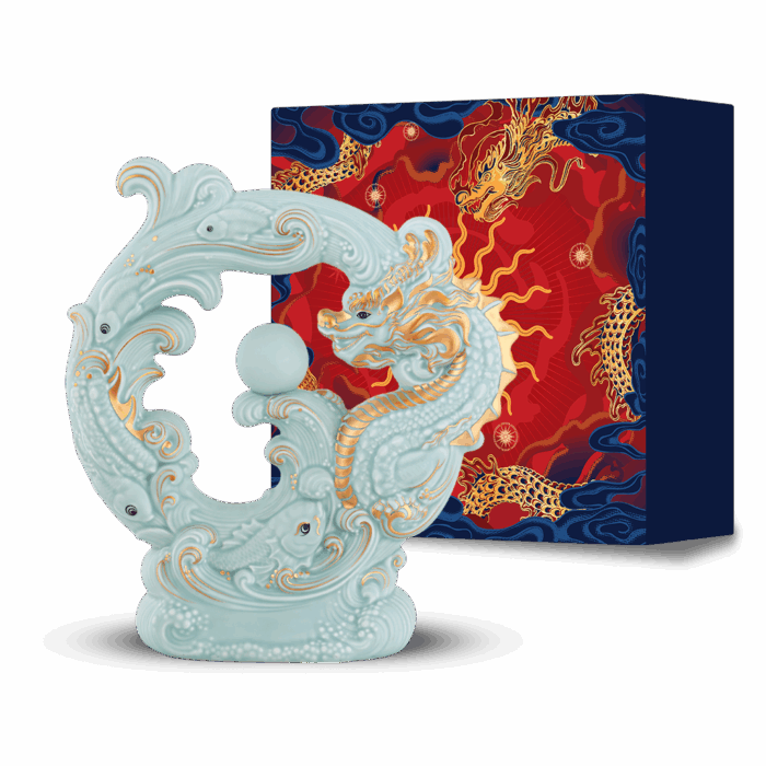  Tượng rồng Khải Đức 23.9 cm - Men Ngọc Sương Mờ A001_312357522Vgomminhlong.com