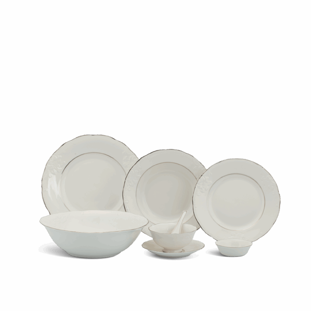 Bộ đồ ăn 6 người 32 sản phẩm - Đài Các IFP - Chỉ Bạch Kim A001_32043DCgomminhlong.com