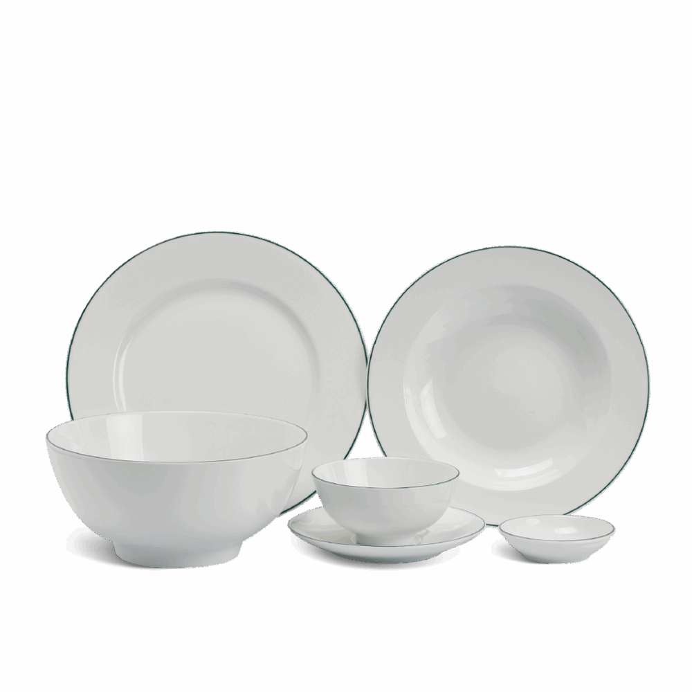 Bộ đồ ăn 22 sản phẩm - Jasmine - Chỉ Xanh Lá A001_22009gomminhlong.com