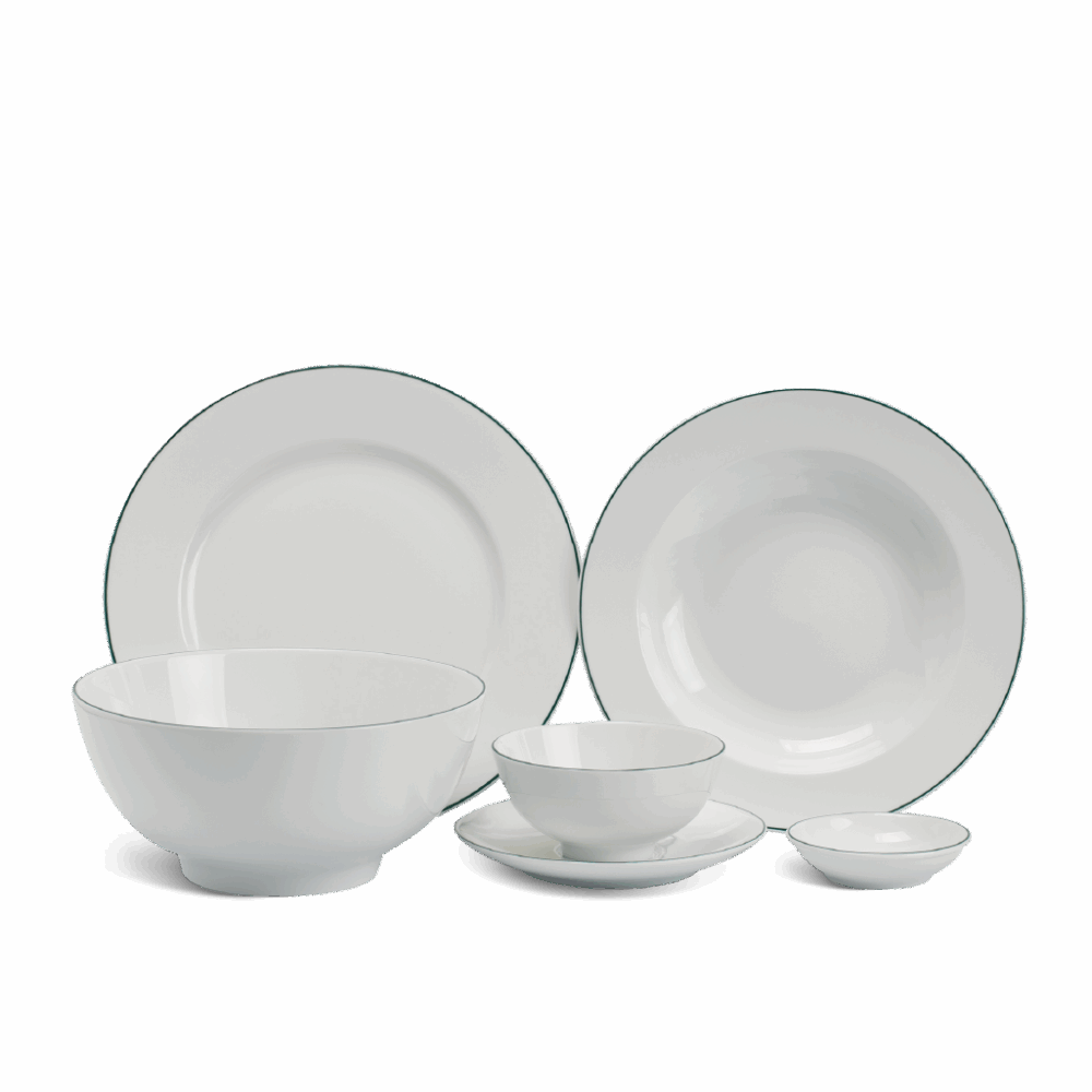 Bộ đồ ăn 22 sản phẩm - Jasmine - Chỉ Xanh Lá A001_22009gomminhlong.com