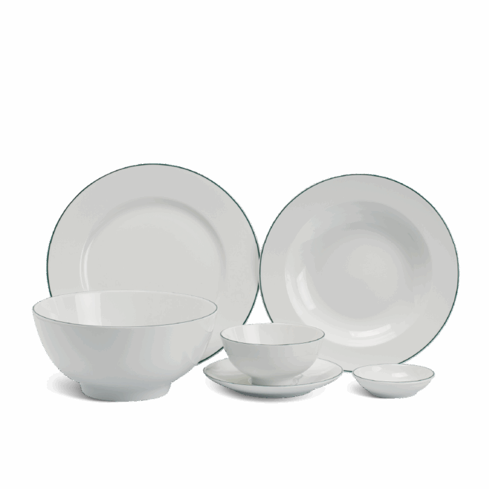 Bộ đồ ăn 22 sản phẩm - Jasmine - Chỉ Xanh Lá A001_22009gomminhlong.com