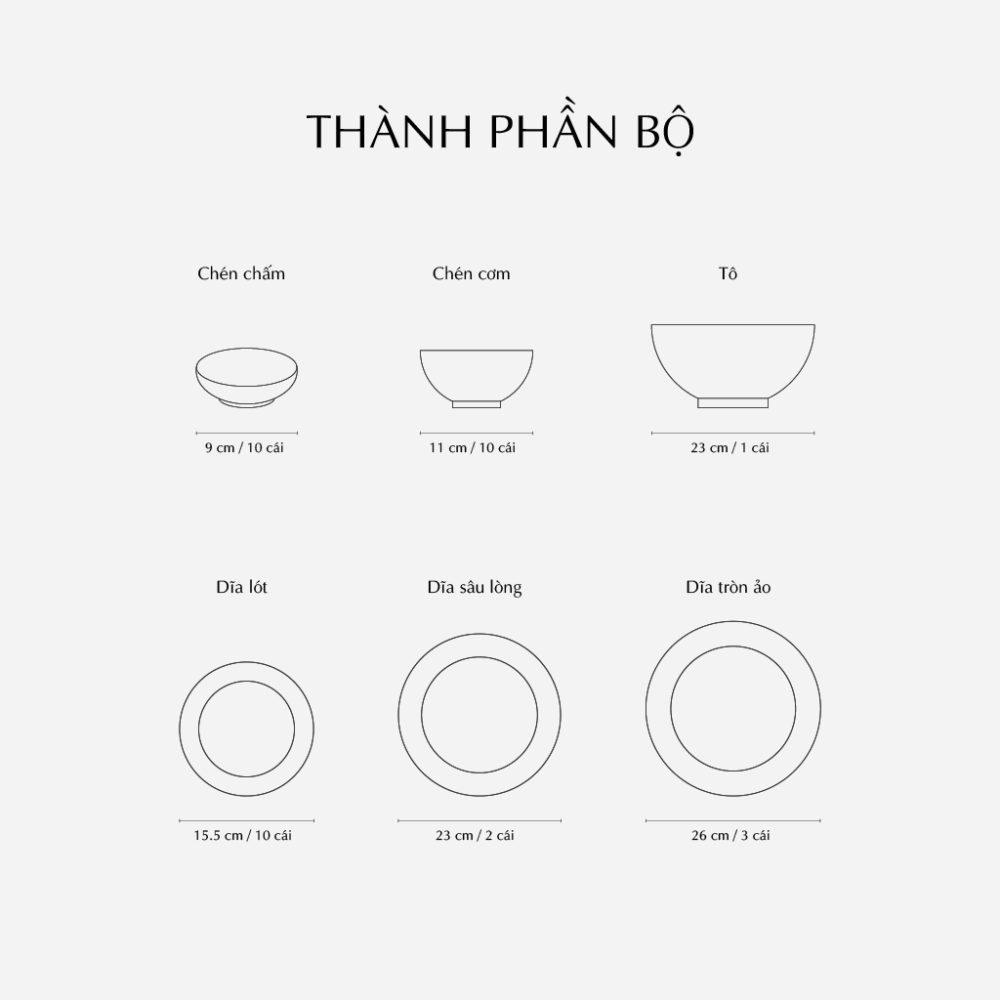 Bộ đồ ăn 10 người 36 sản phẩm - Daisy - Bóng Bay A001_36312gomminhlong.com
