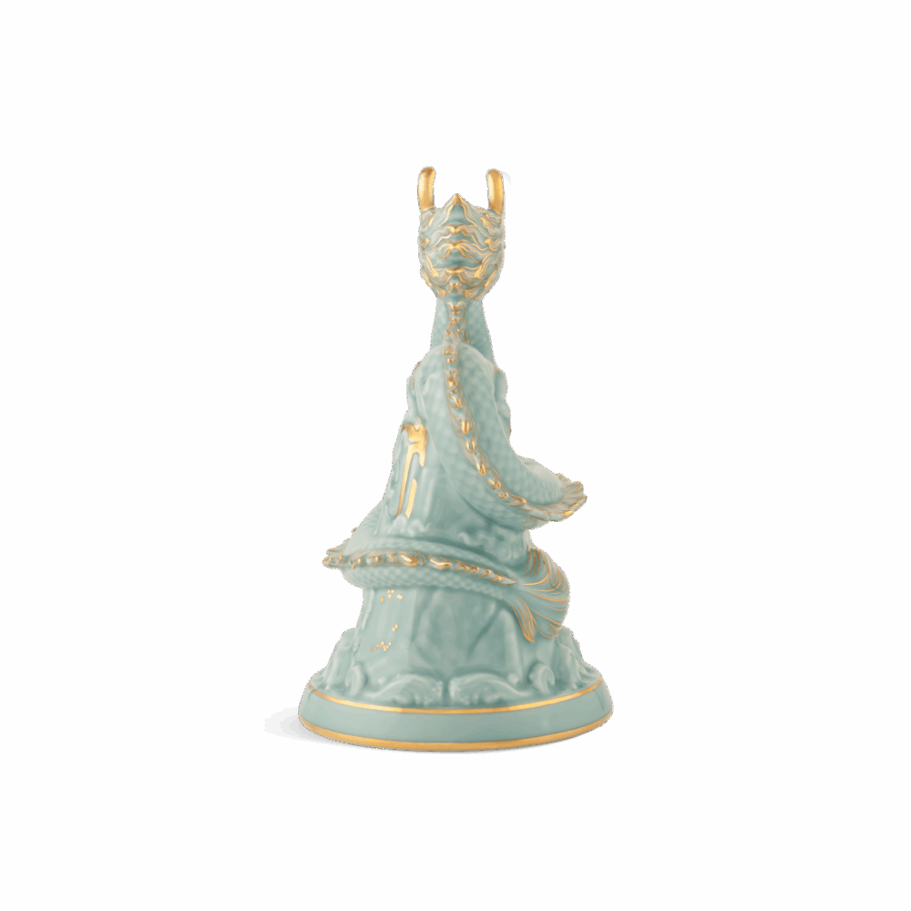 Tượng rồng Long Phù Đại Khánh 13.5 cm - Men Ngọc (bóng) A001_441311BMNVgomminhlong.com