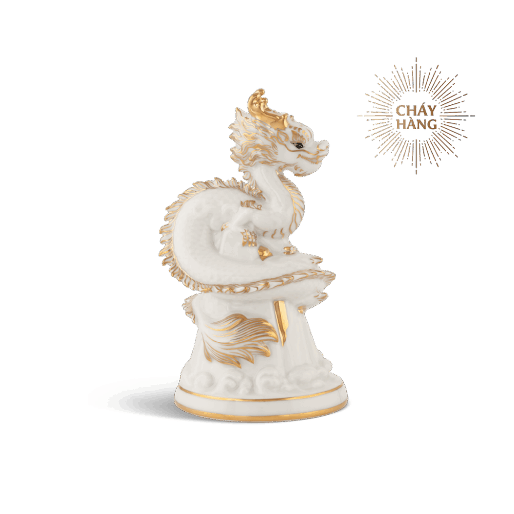 Tượng rồng Long Phù Đại Khánh 13.5 cm - Màu Trắng A001_441311TBVgomminhlong.com