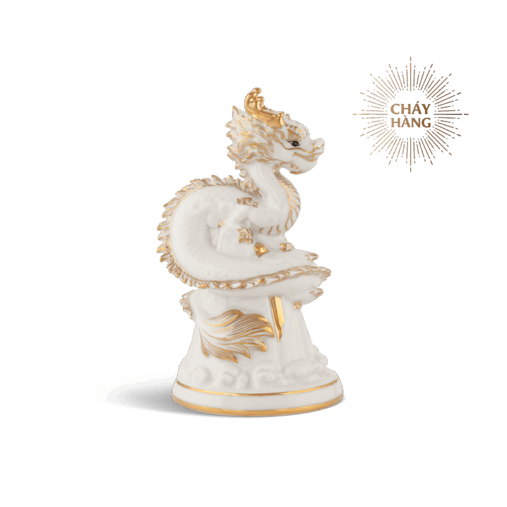 Tượng rồng Long Phù Đại Khánh 13.5 cm - Màu Trắng A001_441311TBVgomminhlong.com