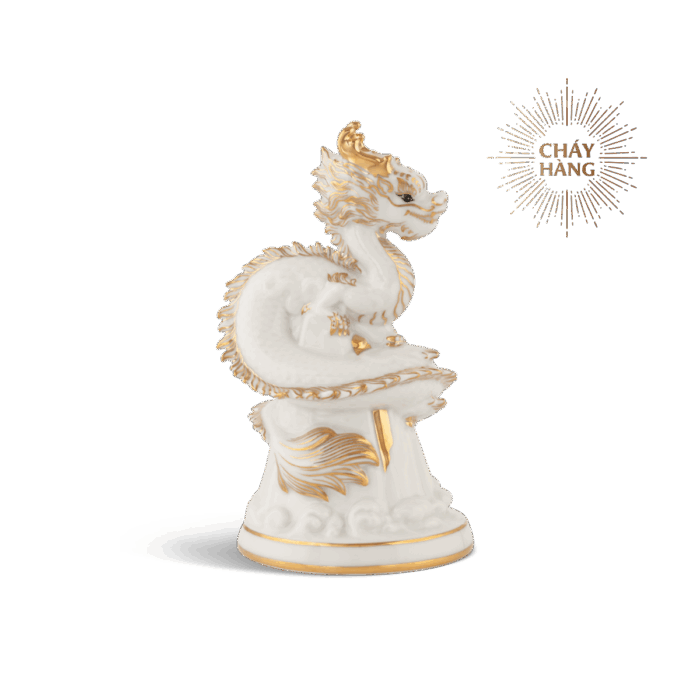 Tượng rồng Long Phù Đại Khánh 13.5 cm - Màu Trắng A001_441311TBVgomminhlong.com