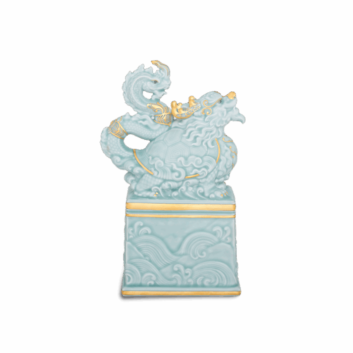  Tượng Rắn Bảo Hợp Thái Hòa 17 cm - Men Ngọc Sương Mờ A001_441725522Vgomminhlong.com