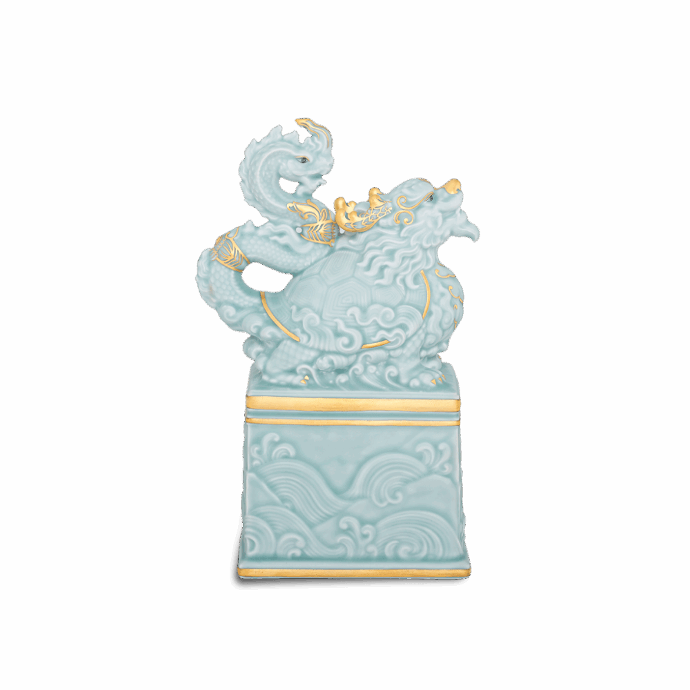 Tượng Rắn Bảo Hợp Thái Hòa 17 cm - Men Ngọc Sương Mờ A001_441725522Vgomminhlong.com