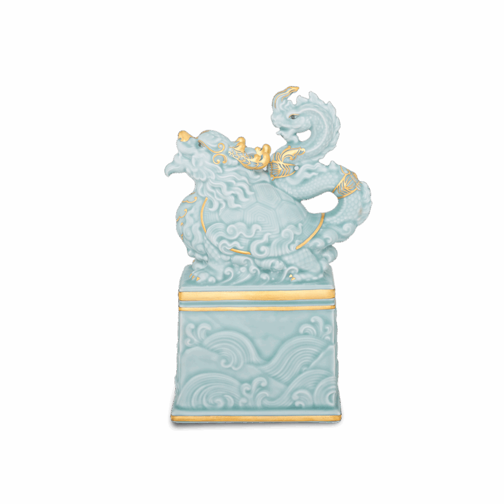 Tượng Rắn Bảo Hợp Thái Hòa 17 cm - Men Ngọc Sương Mờ A001_441725522Vgomminhlong.com