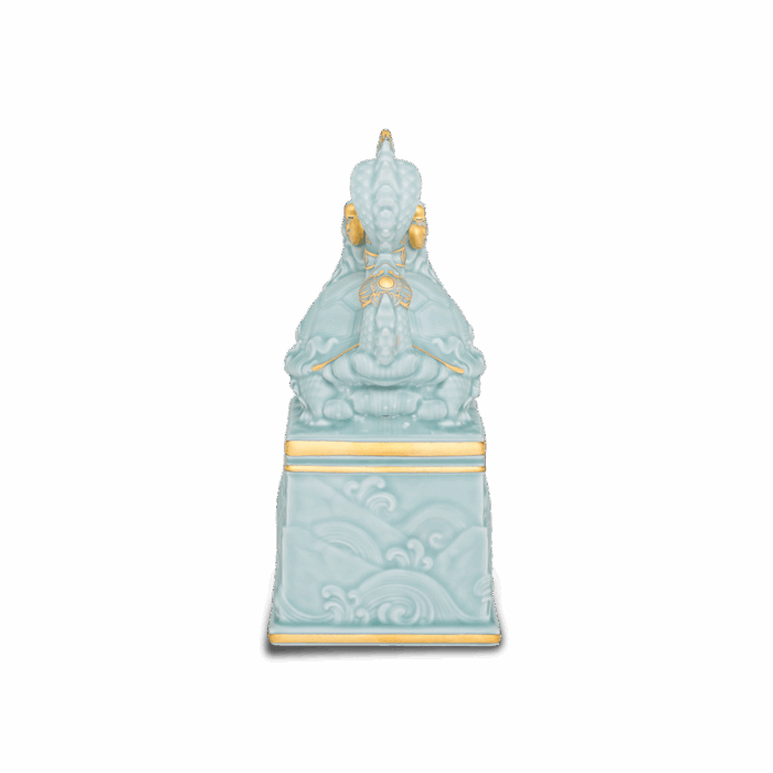  Tượng Rắn Bảo Hợp Thái Hòa 17 cm - Men Ngọc Sương Mờ A001_441725522Vgomminhlong.com