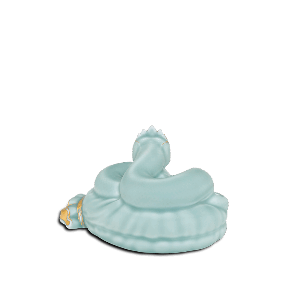 Tượng Rắn Bảo Kim 17 cm - Men Ngọc Sương Mờ A001_441731522Vgomminhlong.com