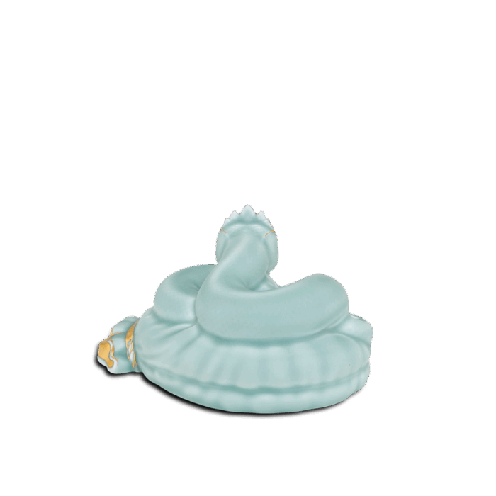  Tượng Rắn Bảo Kim 17 cm - Men Ngọc Sương Mờ A001_441731522Vgomminhlong.com