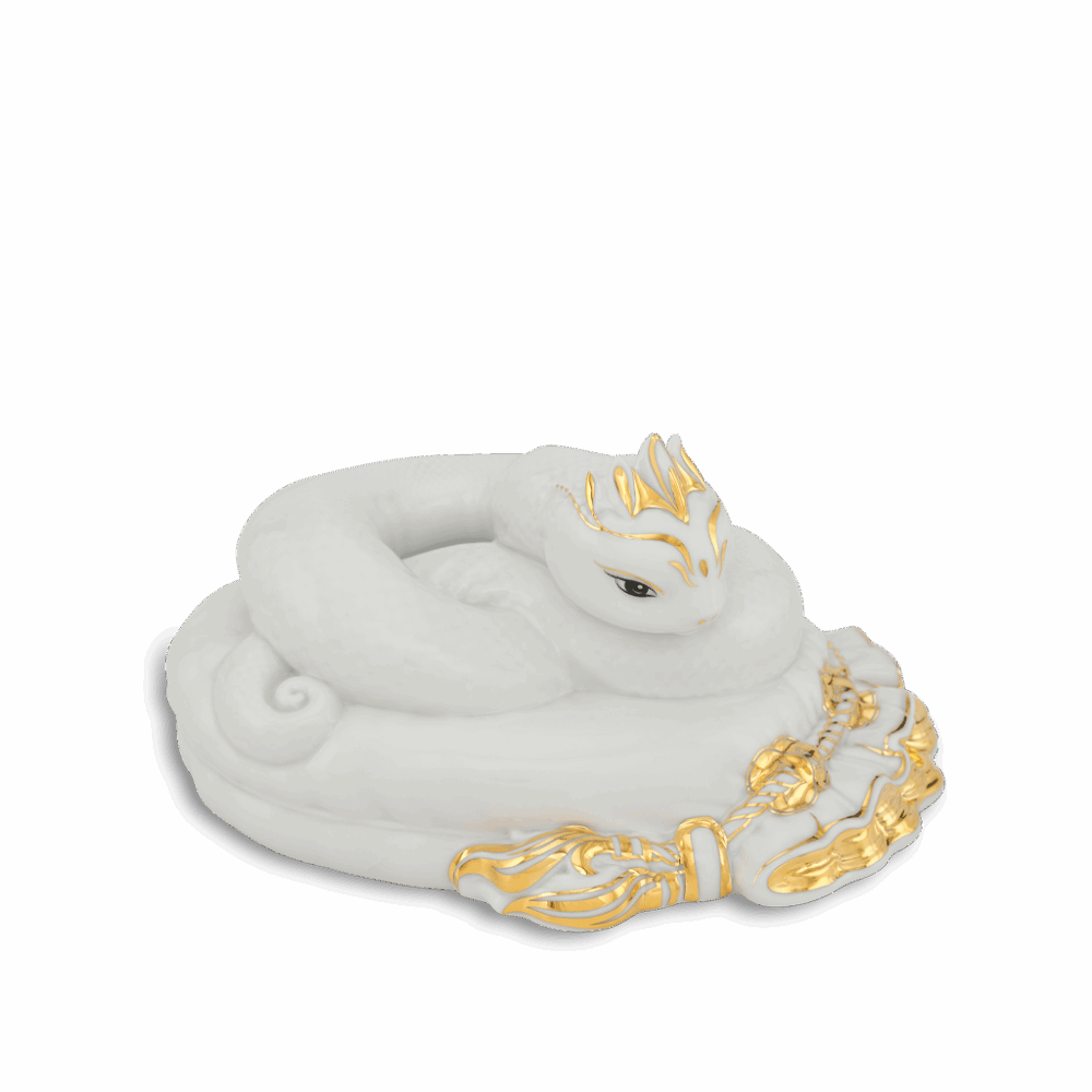 Tượng Rắn Bảo Kim 17 cm - Trắng A001_441731TBVgomminhlong.com