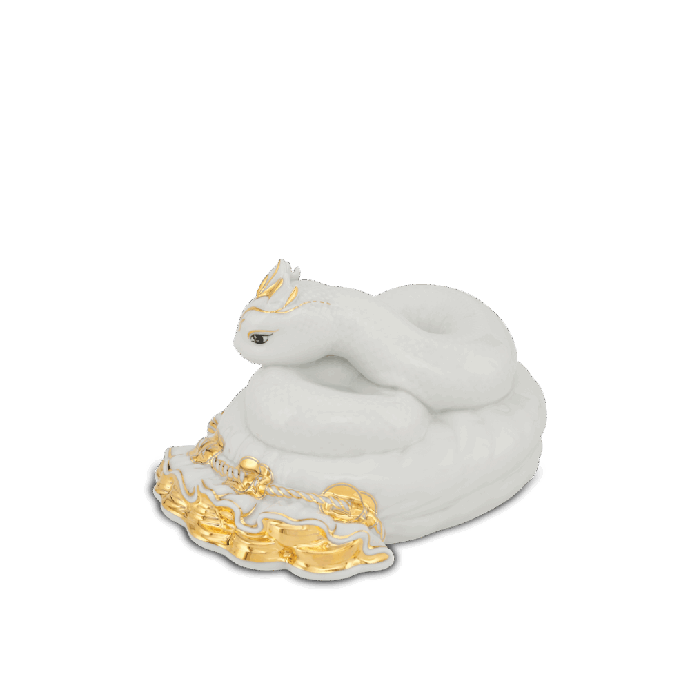 Tượng Rắn Bảo Kim 17 cm - Trắng A001_441731TBVgomminhlong.com