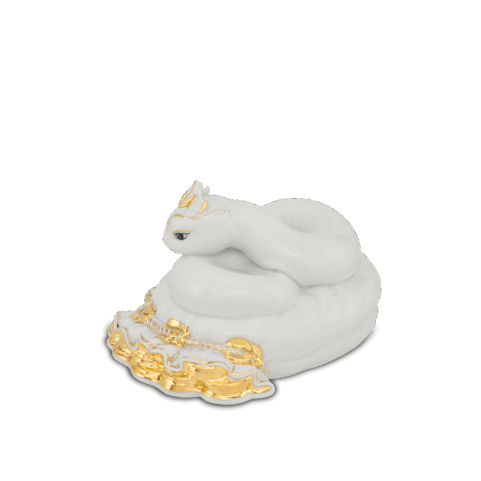  Tượng Rắn Bảo Kim 17 cm - Trắng A001_441731TBVgomminhlong.com