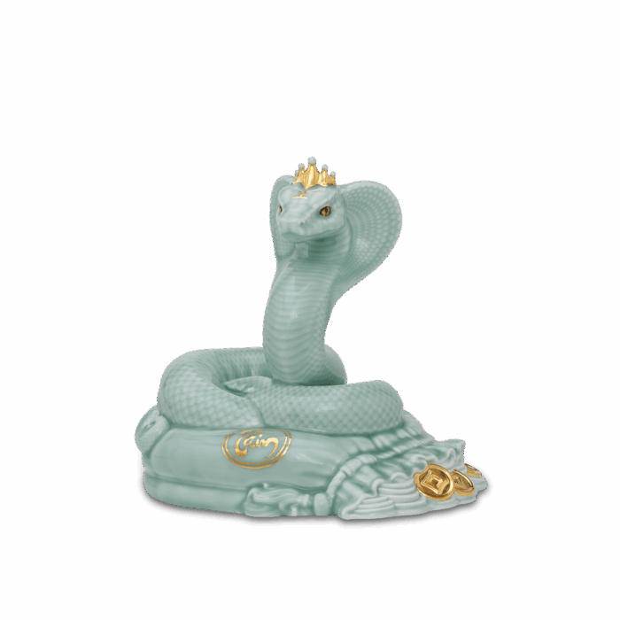 Tượng Rắn Thanh Xà - Men ngọc (bóng) A001_441753BMNVgomminhlong.com
