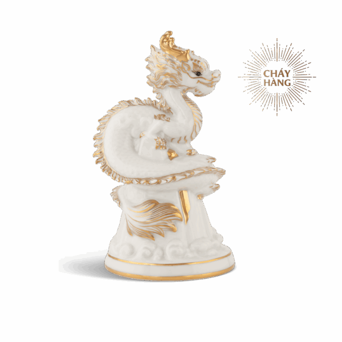 Tượng rồng Long Phù Đại Khánh 23.9 cm - Màu Trắng A001_442311TBVgomminhlong.com