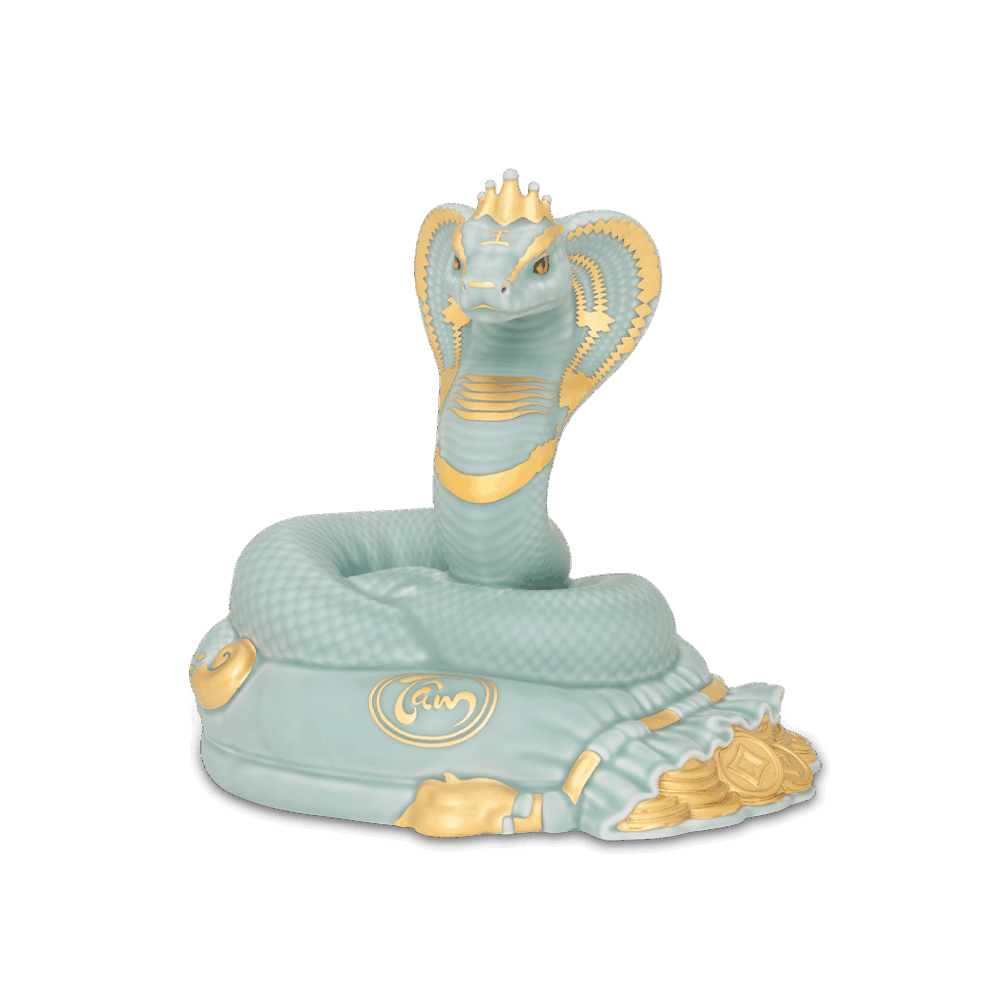 Tượng Rắn Thanh Xà - Men Ngọc Sương Mờ (vàng) (N) A001_441753522CVgomminhlong.com