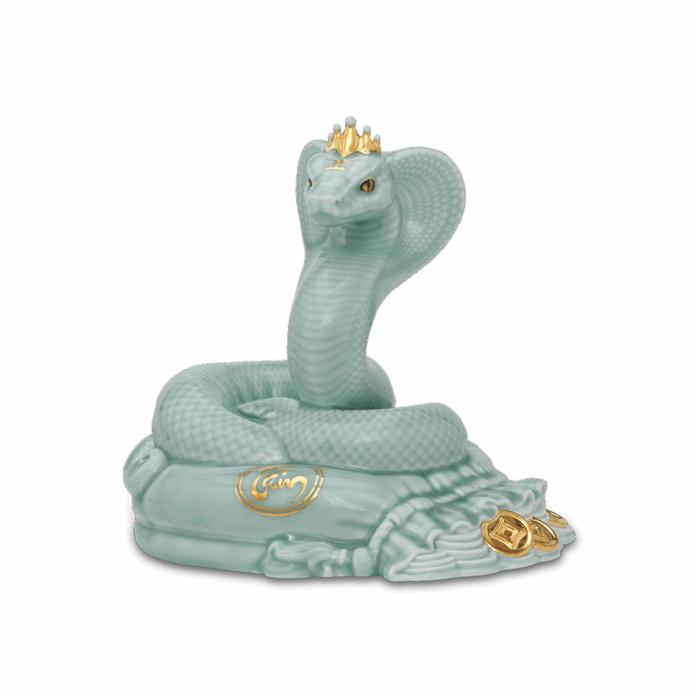 Tượng Rắn Thanh Xà - Men ngọc (bóng) A001_441753BMNVgomminhlong.com