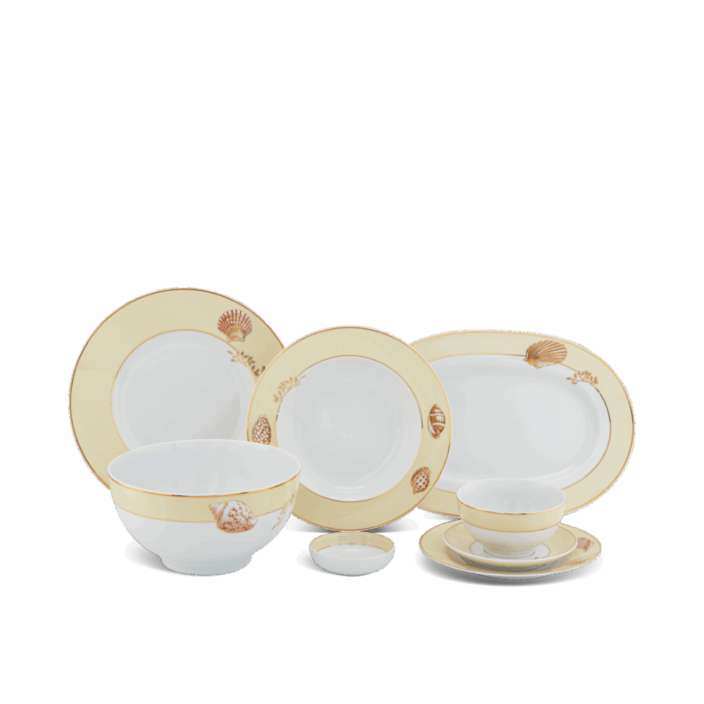 Bộ đồ ăn Âu-Á 45 sản phẩm - Camellia - Hương Biển kem A001_4506AA089gomminhlong.com