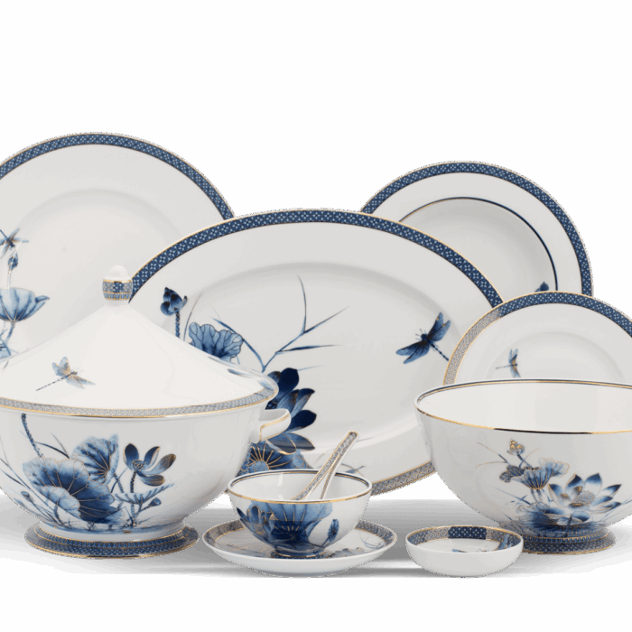  Bộ đồ ăn Âu-Á 45 sản phẩm - Hoàng Cung - Sen Vàng A001_4506AA345gomminhlong.com