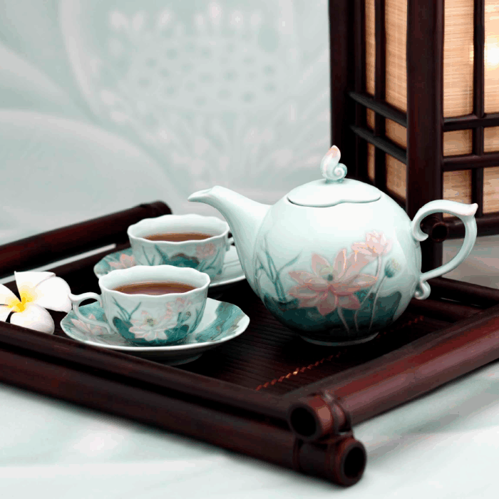  Bộ trà 0.7 L - Sen Màu A001_68700902203gomminhlong.com