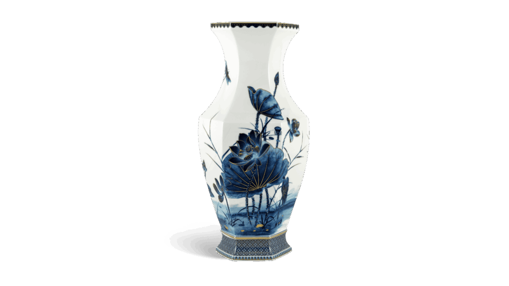 Bình hoa Lộc Phát 40 cm - Bình Hoa - Sen Vàng Nền Trắng A001_694020345gomminhlong.com
